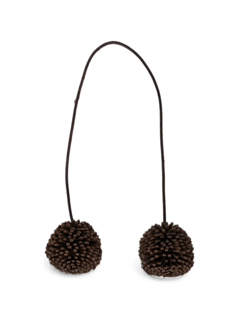 DRAGON DIFFUSION pom-pom leather bag charm - Braun