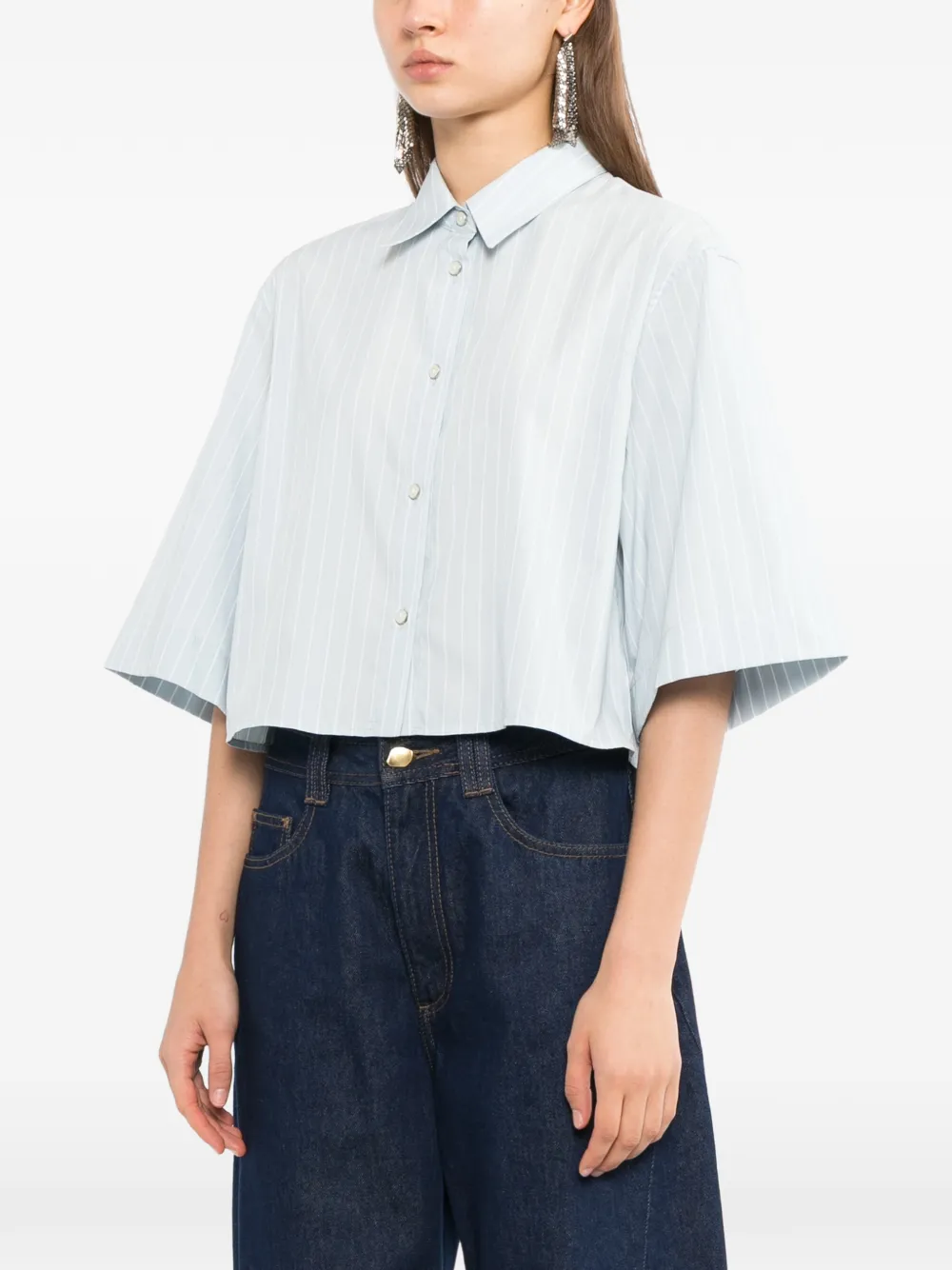 Helmut Lang Gestreept overhemd Blauw