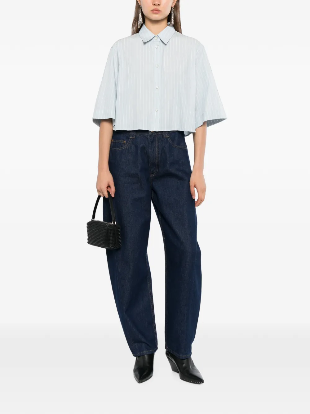 Helmut Lang Gestreept overhemd Blauw