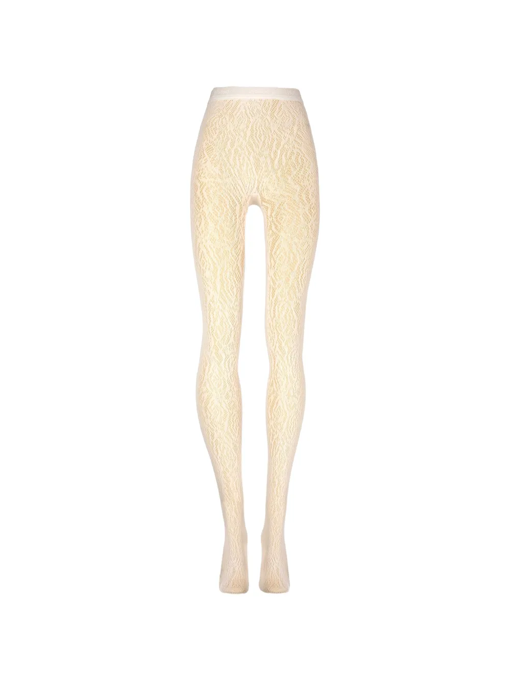 Wolford Strumpfhose mit Spitzenoptik - Weiß