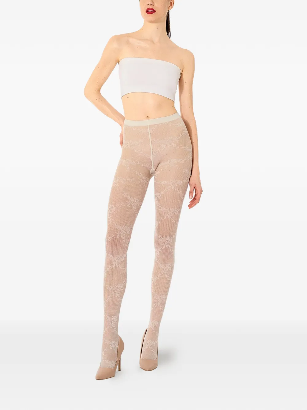 Wolford Panty met bloemenprint Beige