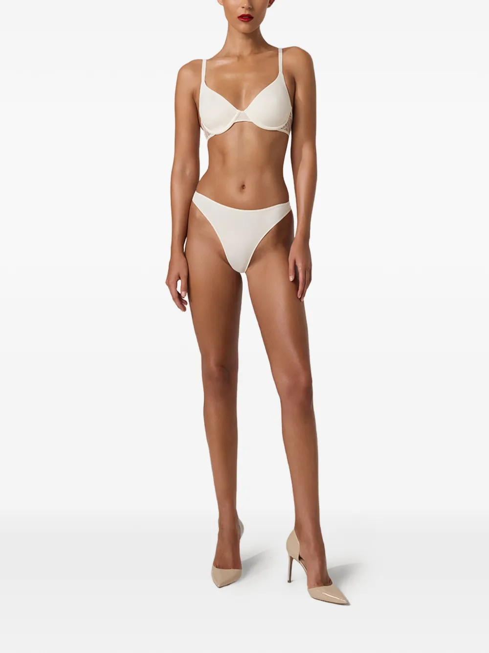 Wolford string à détails en dentelle - Tons neutres
