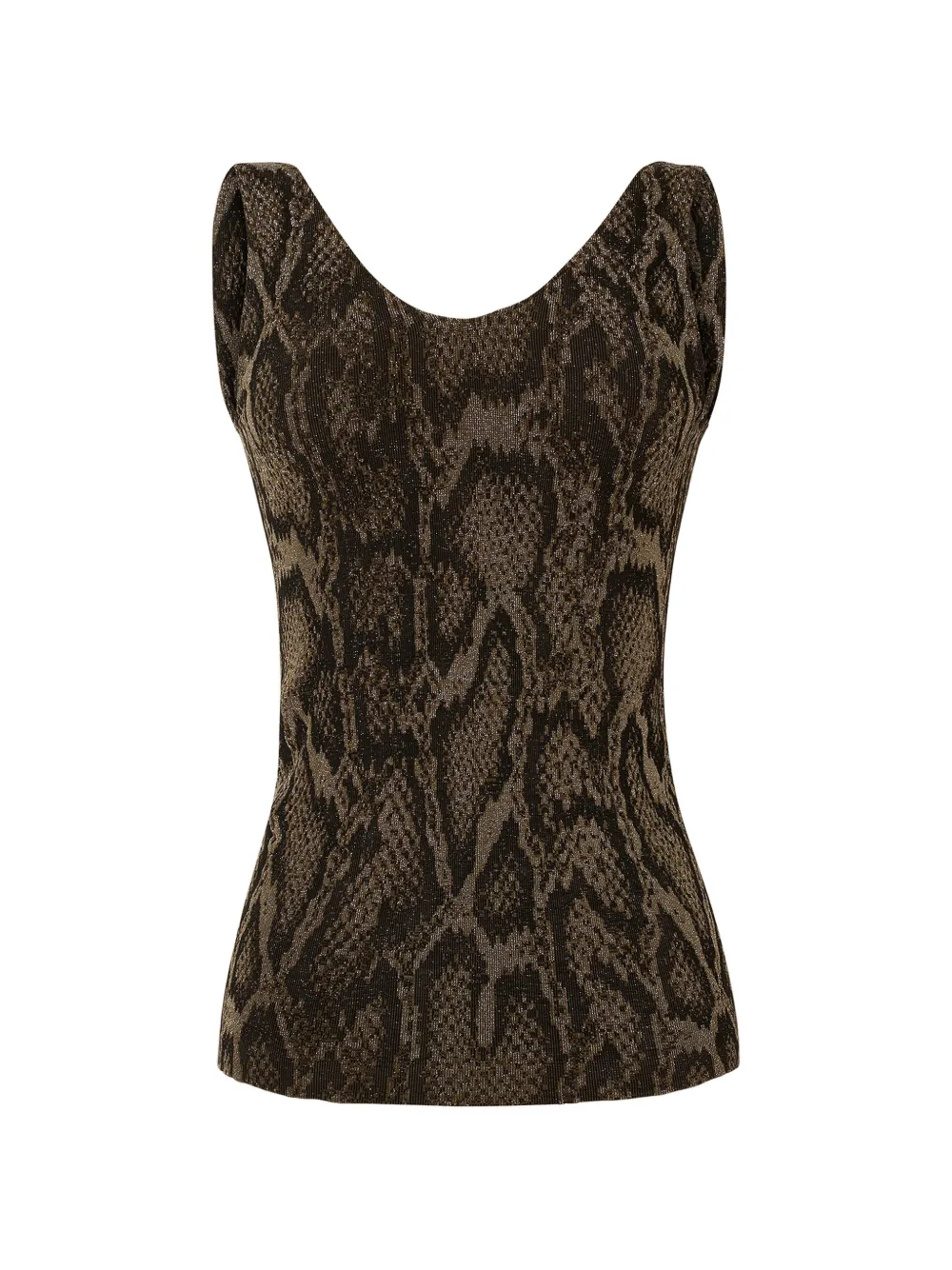 Wolford Tanktop met pythonprint Bruin