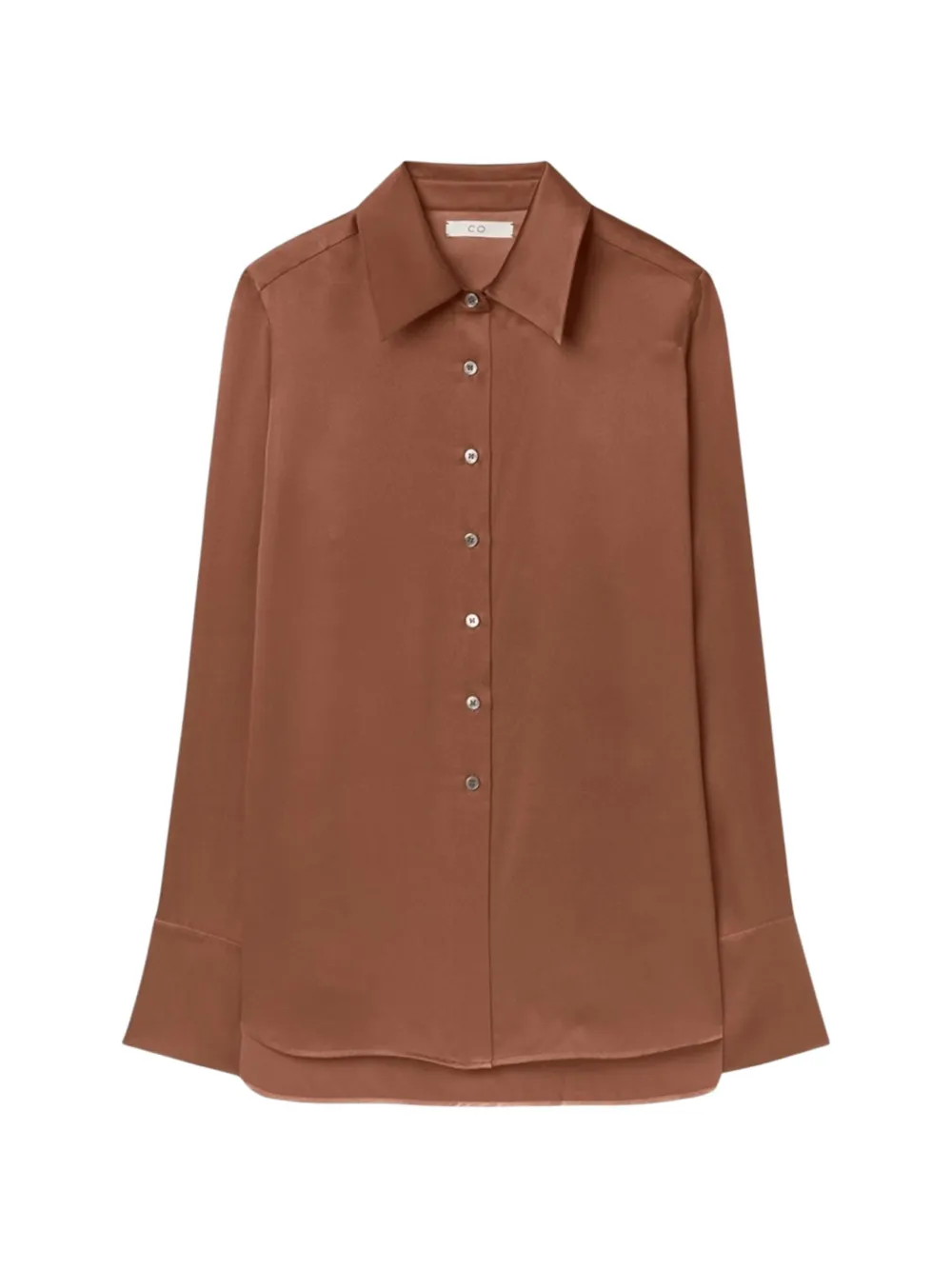 Co satin-finish long-sleeve shirt