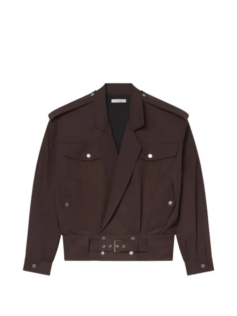 Co belted epaulette military jacket
