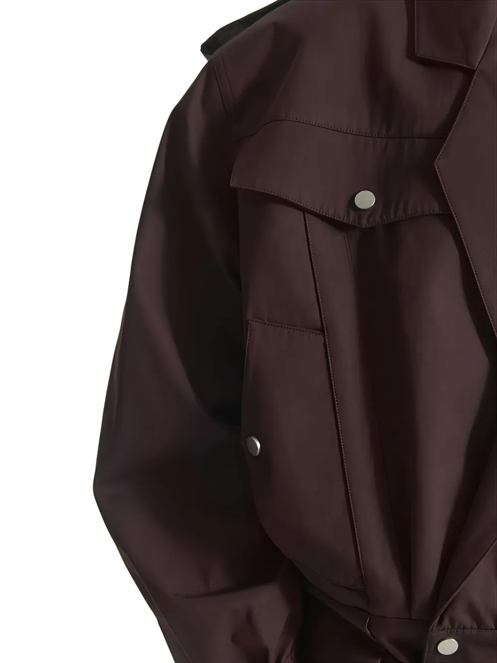 Co Belted Epaulette Military Jacket in Brown, view 5