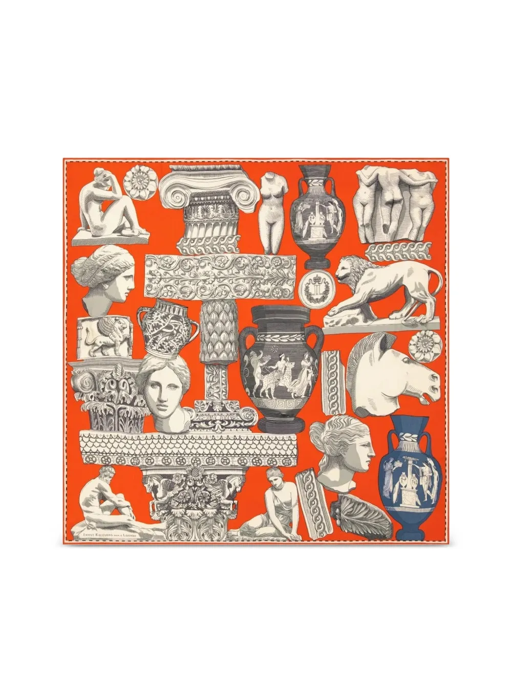 Inoui Editions graphic-print square scarf - Arancione