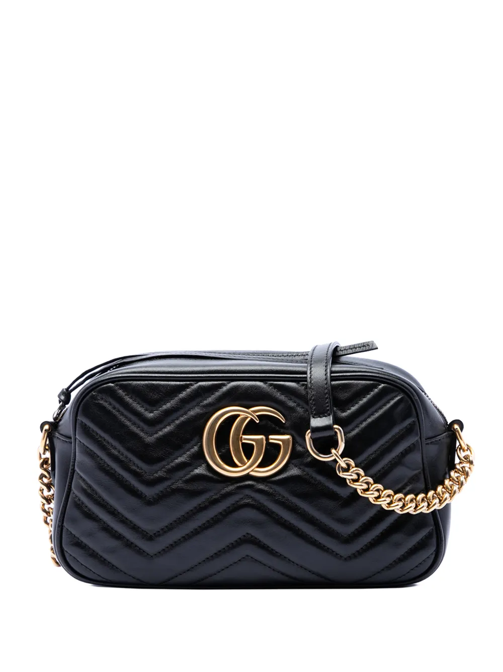 Gucci Pre-Owned 2016-2026 Small GG Marmont Matelasse Calfskin crossbody bag - Nero