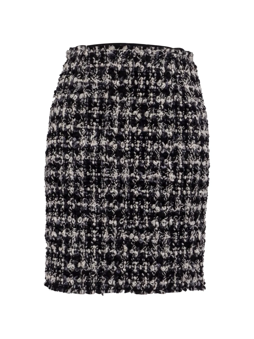 Pre-owned Lanvin 2011 Bouclé Tweed Skirt In Black