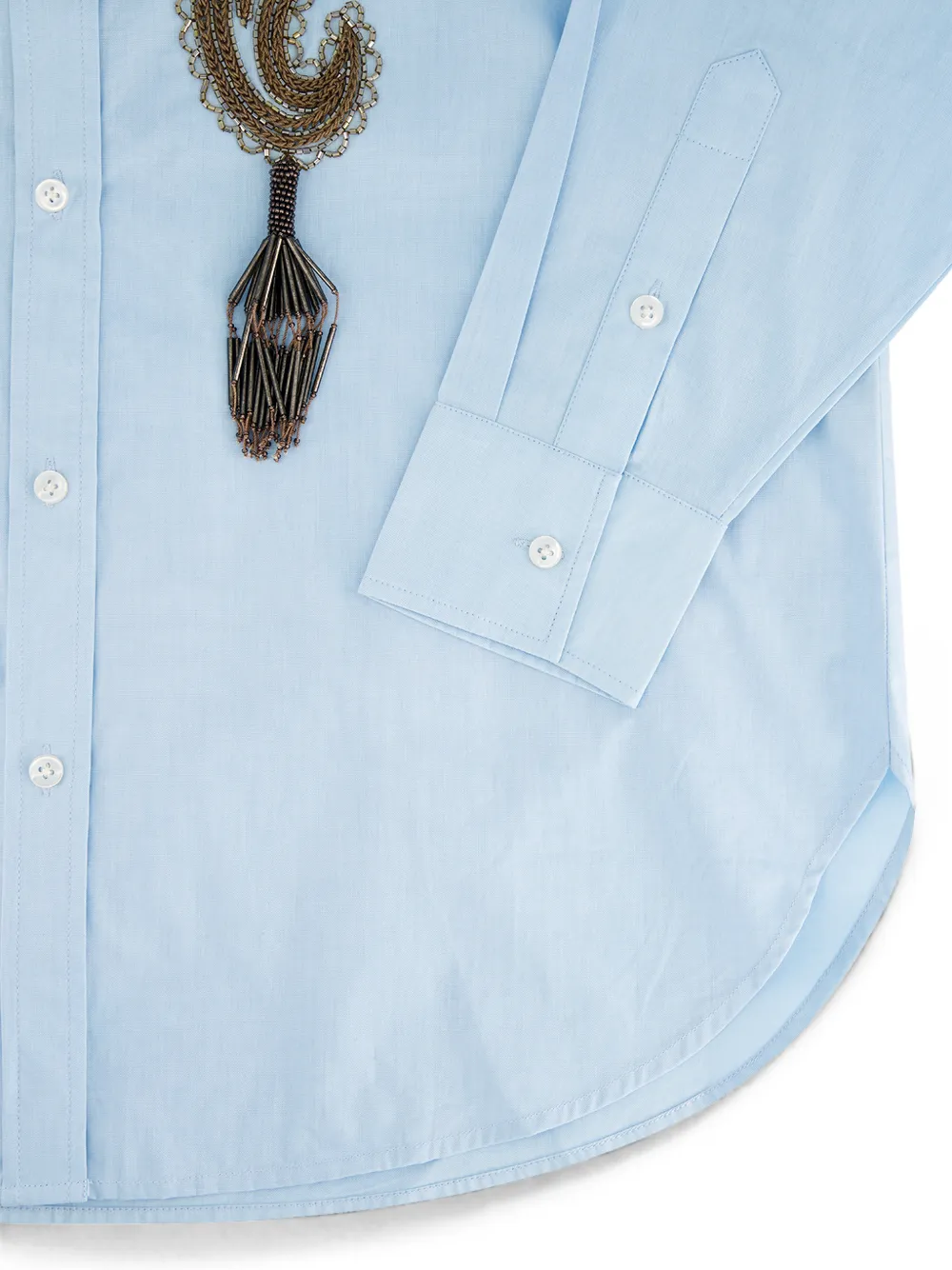 La DoubleJ Peony Placee katoenen blouse met borduurwerk Blauw
