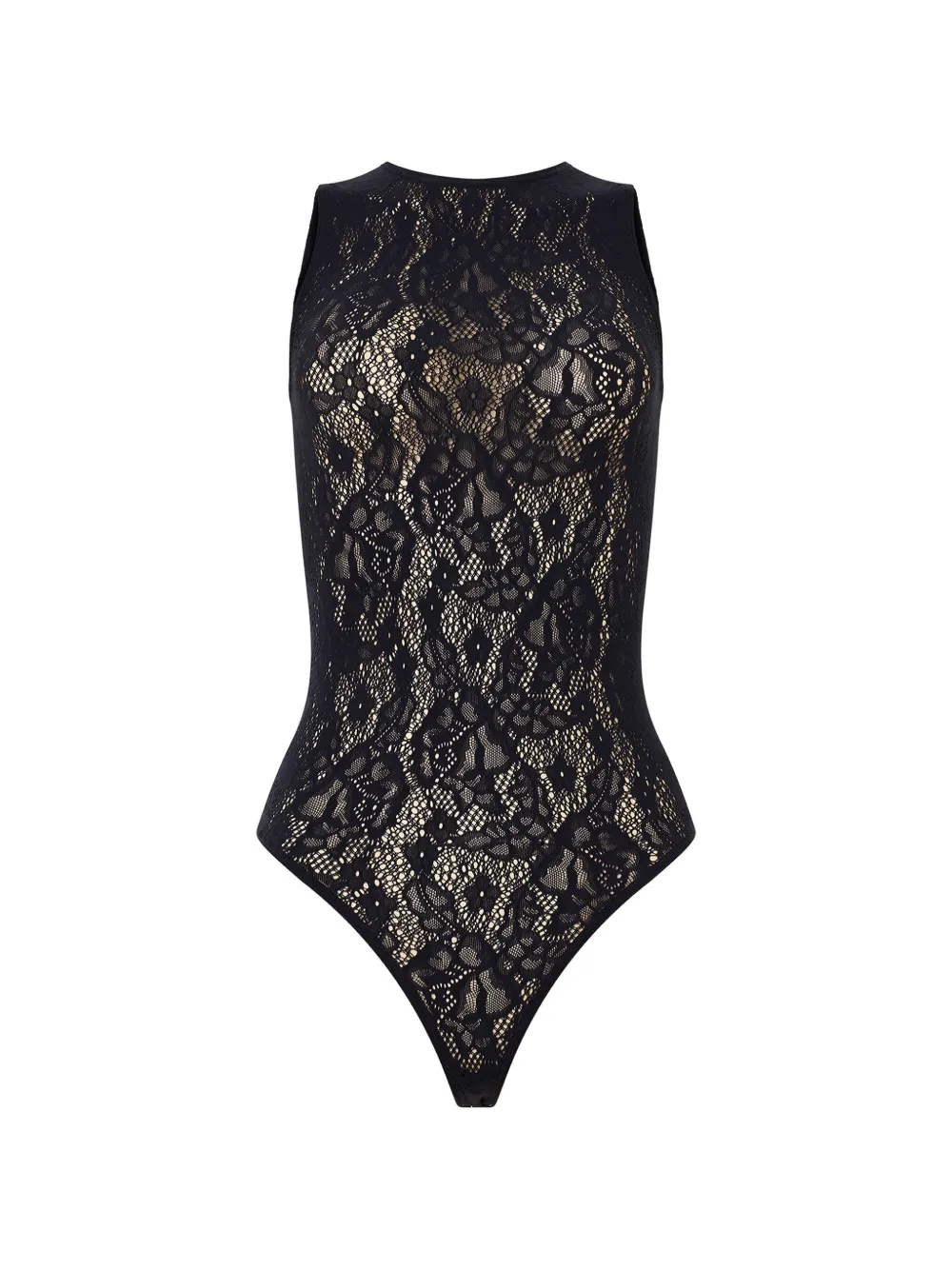 Wolford Infinite Rose Body aus Netz - Blau