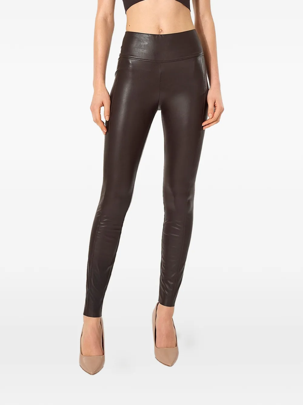 Wolford Edie legging van imitatieleer Bruin