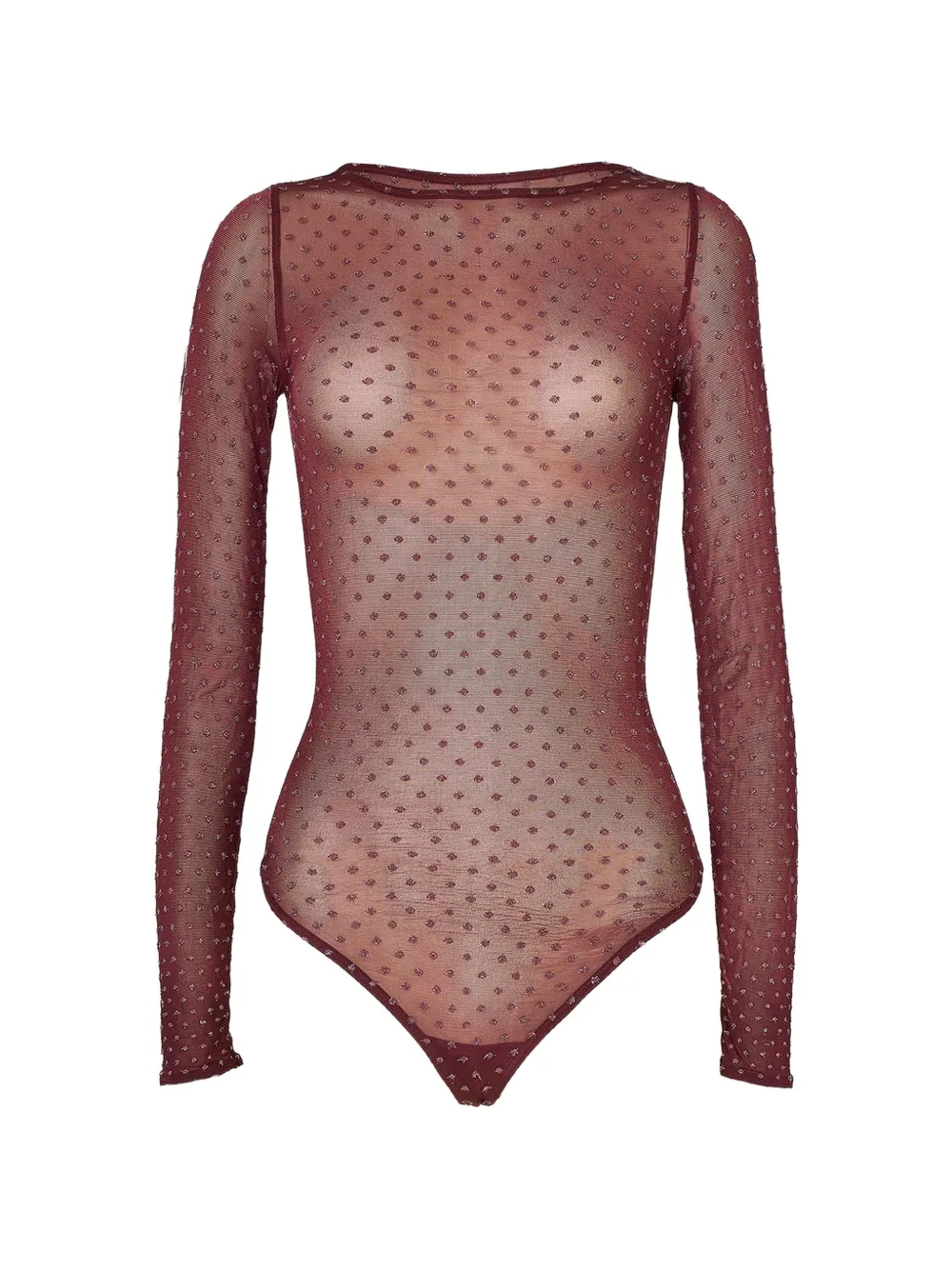 Wolford Doorzichtige body met stippen Rood