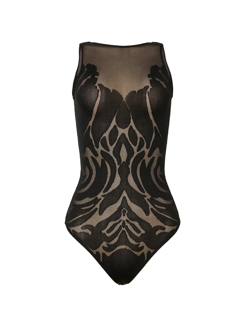 Wolford Body smanicato Rose Shadow - Nero