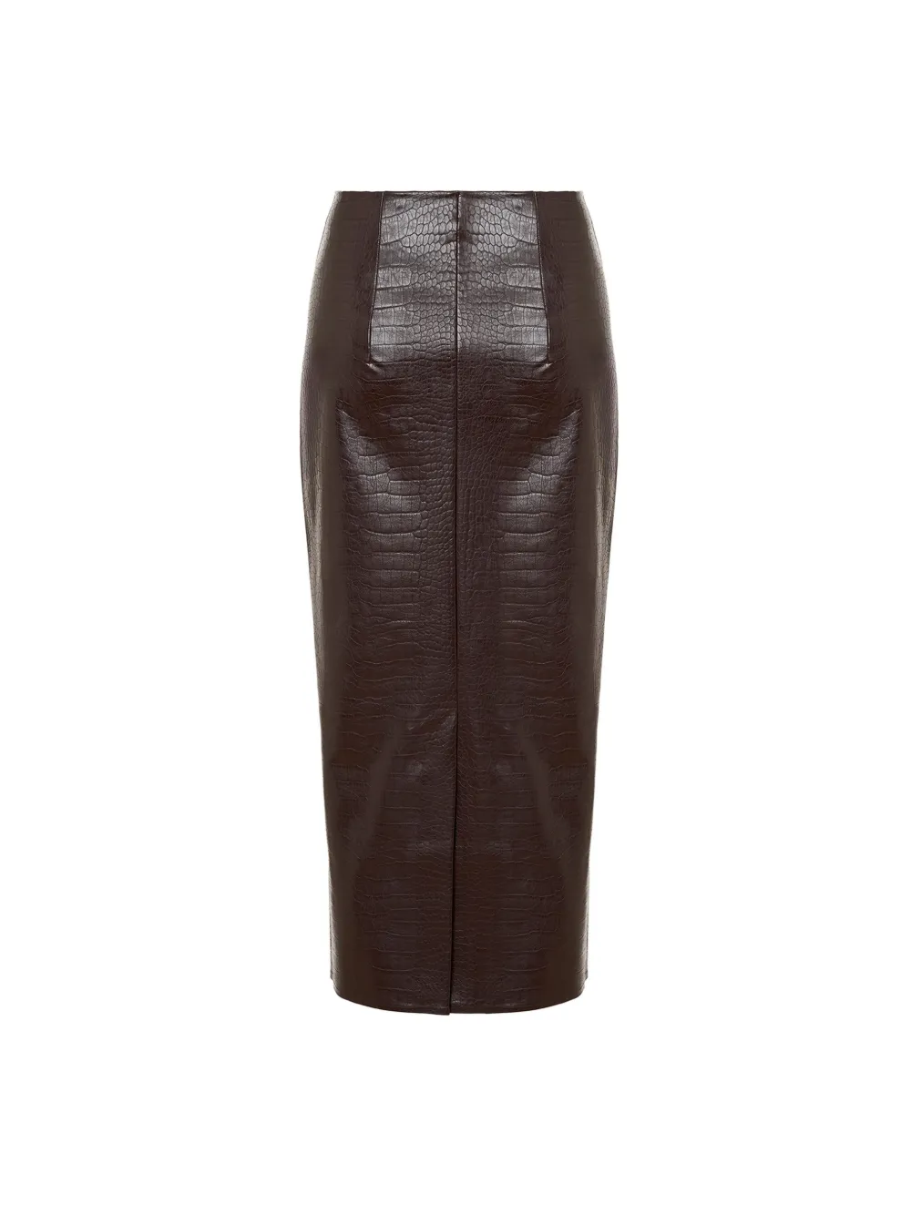 Wolford Mini-kokerrok met krokodillen-reliëf en split Bruin