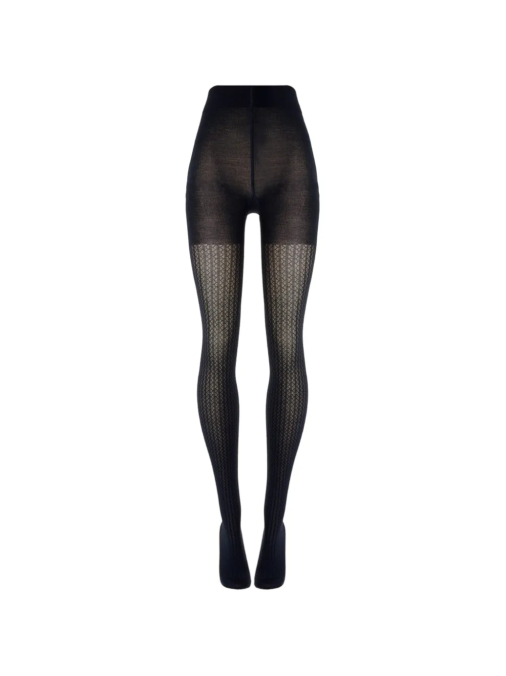 Wolford Strumpfhose in Netzoptik aus Merinogemisch - Blau