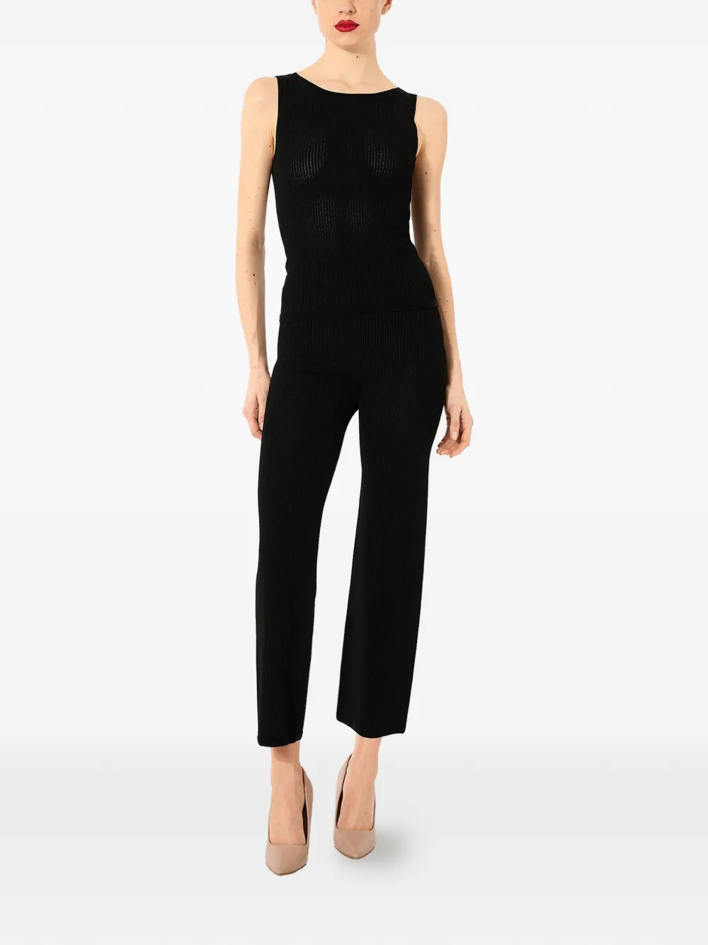 Wolford Naadloze tanktop met mesh Zwart