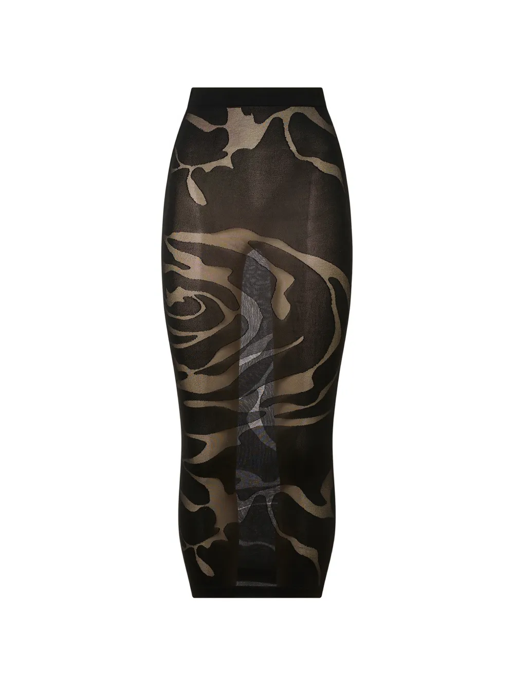 Wolford Gonna midi Rose Shadow aderente - Nero