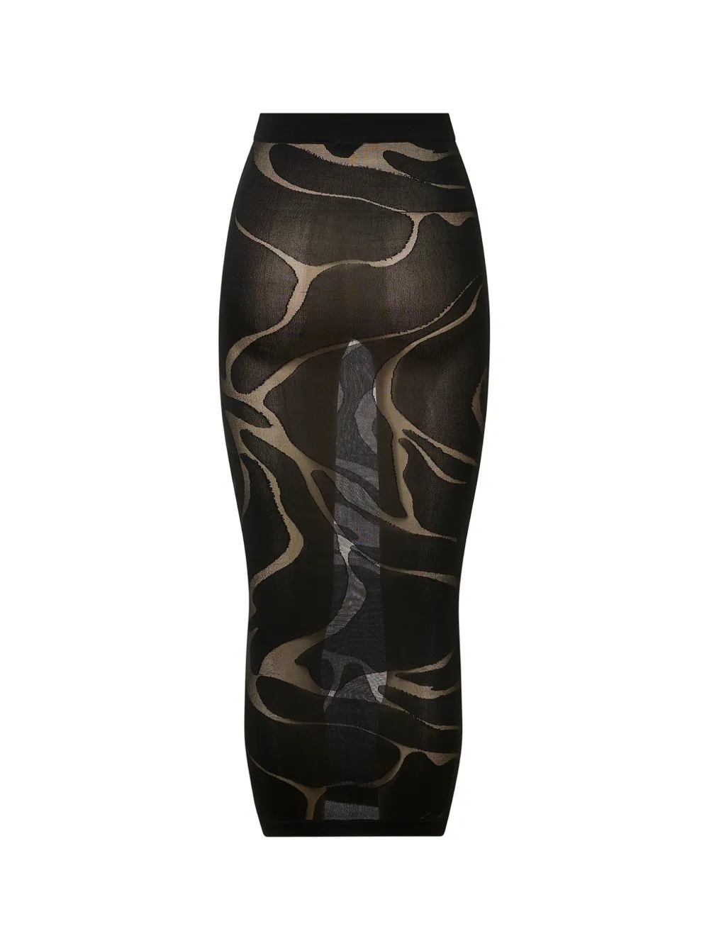 Wolford Rose Shadow getailleerde midi-rok Zwart