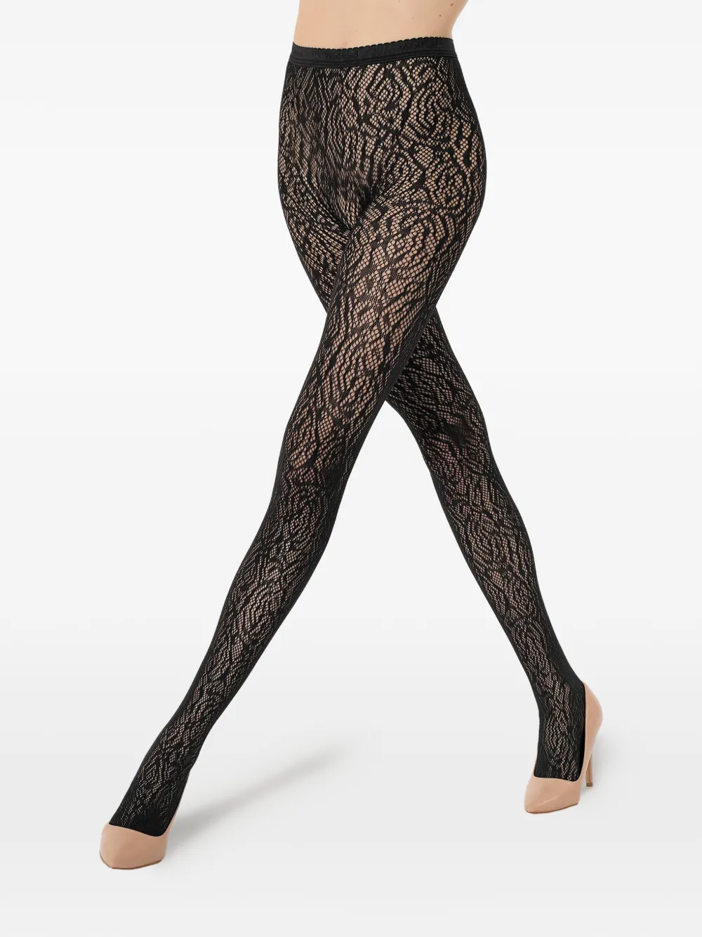 Wolford Panty met kant-effect Zwart