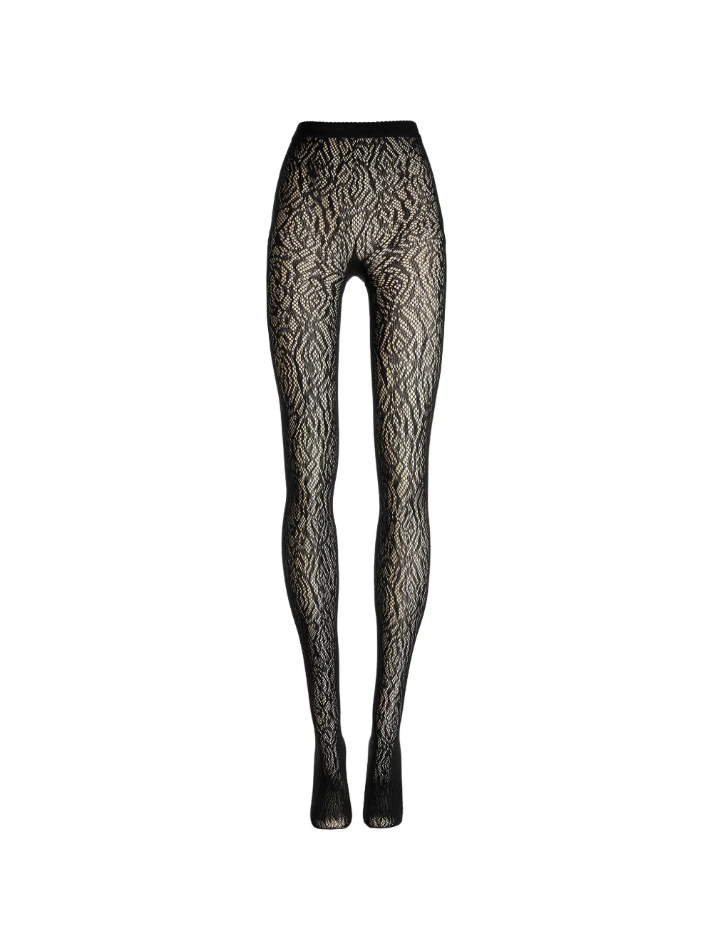 Wolford Lace-effect Tights In Black