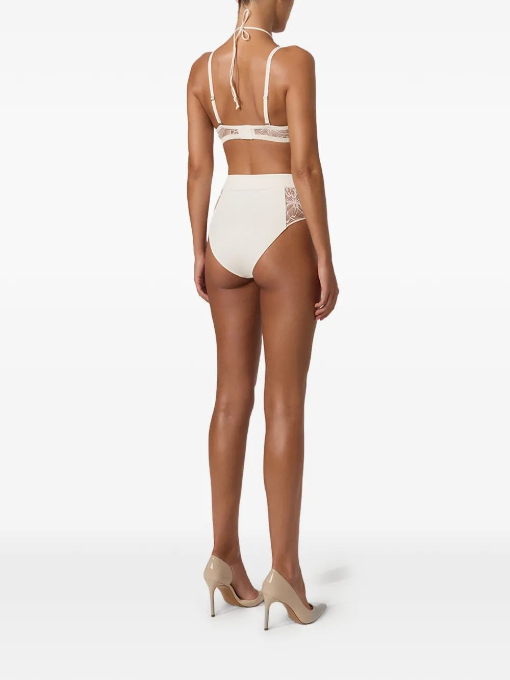 Wolford High waist slip met afwerking van kant Beige