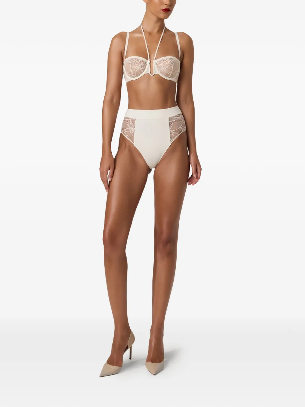 Wolford culotte bordée de dentelle à taille haute - Tons neutres