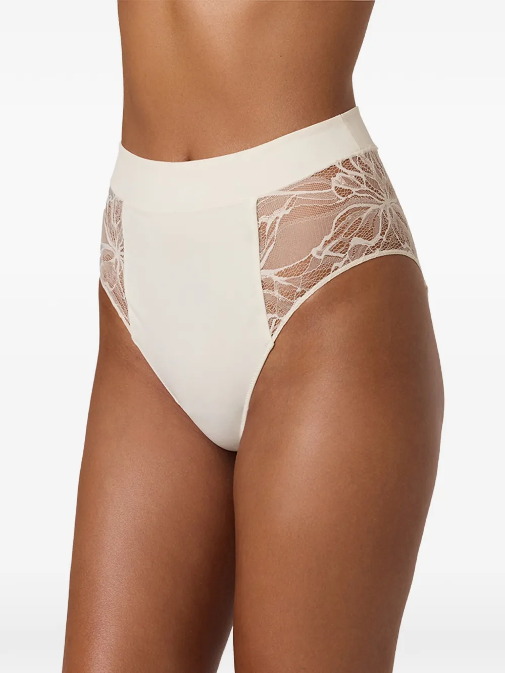 Wolford High waist slip met afwerking van kant Beige