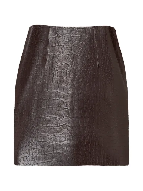 Wolford embossed alligator-effect fitted mini skirt