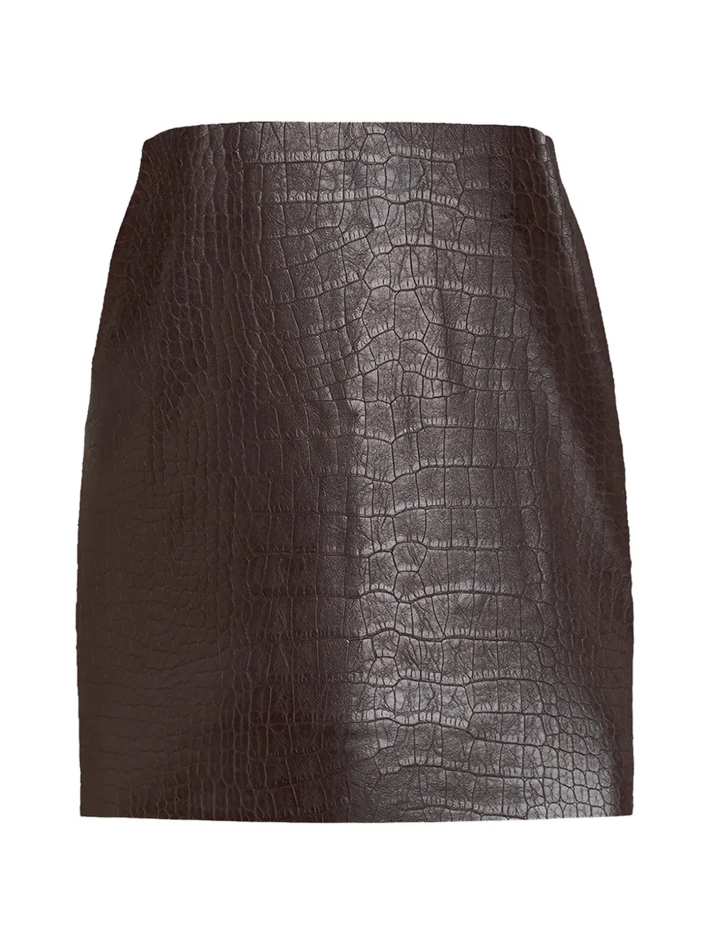 Wolford Getailleerde mini-rok met krokodillen-reliëf Bruin