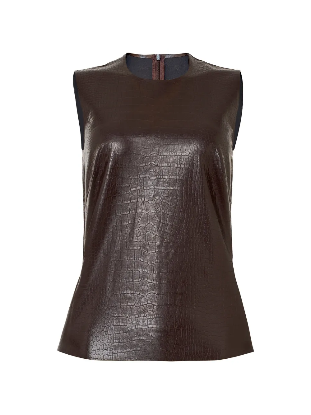 Wolford Canotta con effetto coccodrillo - Marrone