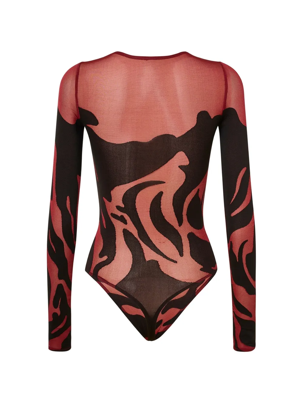 Wolford Rose Shadow body met lange mouwen Rood