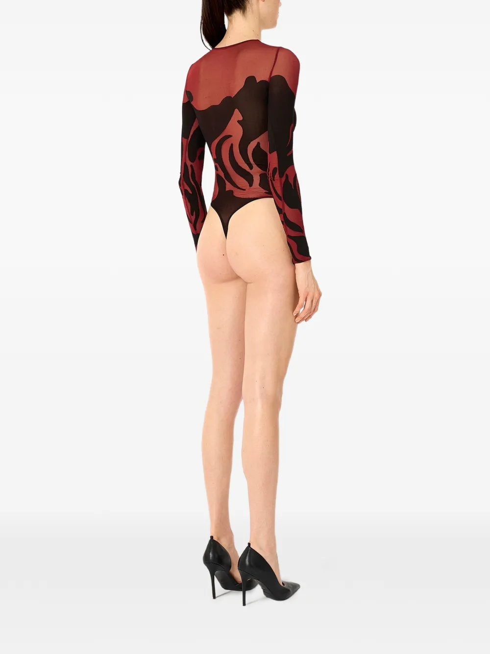Wolford Rose Shadow body met lange mouwen Rood