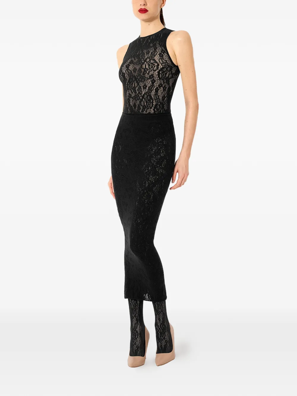Wolford フローラルレースメッシュ タイツ In Black