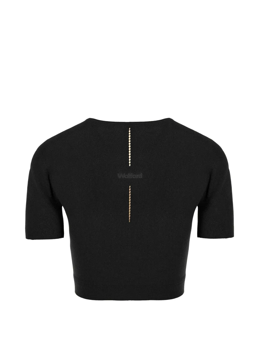 Wolford Naadloos cropped T-shirt met korte mouwen Zwart