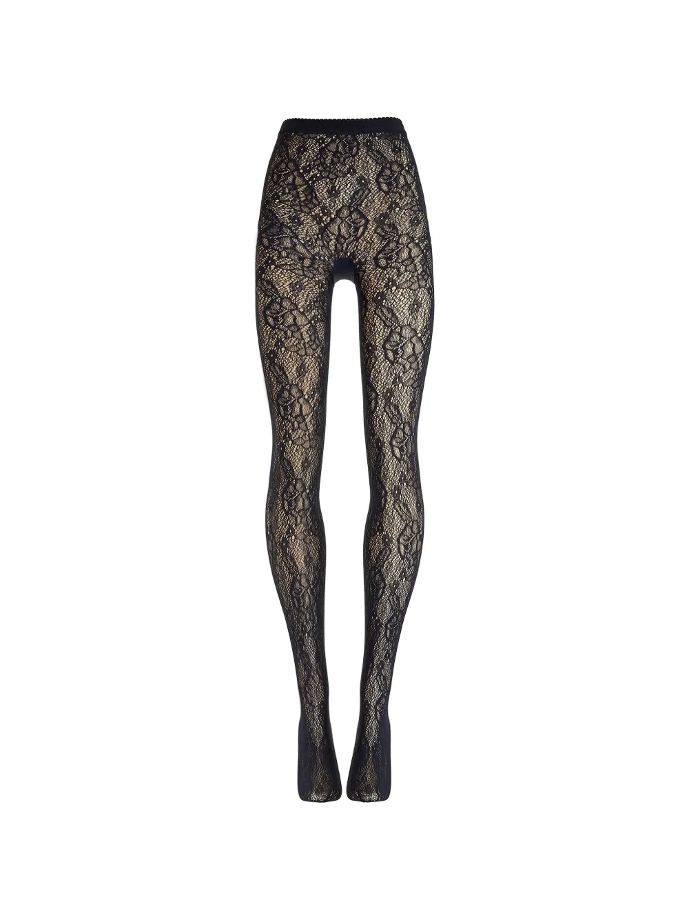 Wolford Strumpfhose aus Spitze mit Blumen - Blau