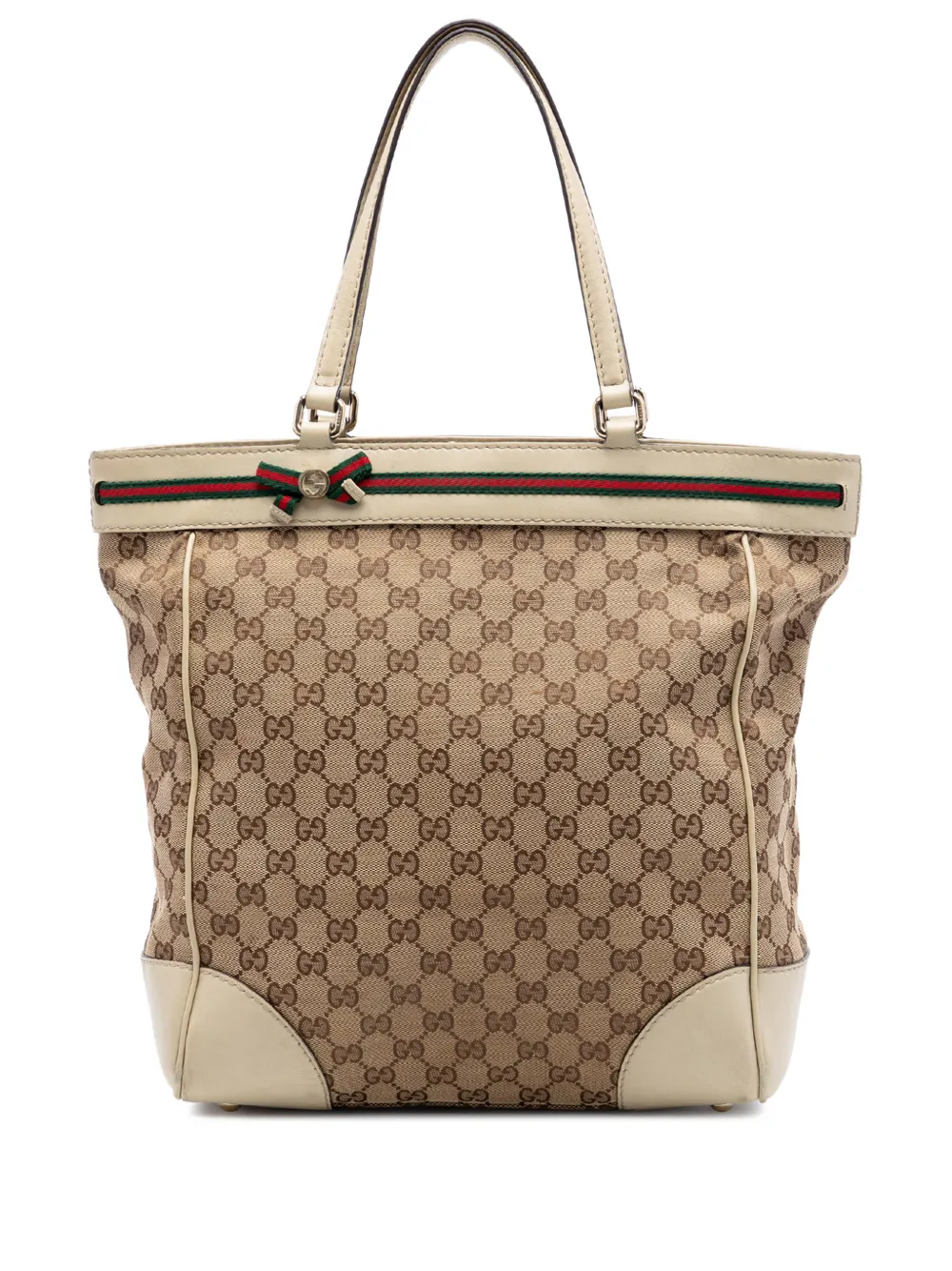 Gucci Pre-Owned 2016-2026 GG Canvas Web Mayfair tote bag - Bianco