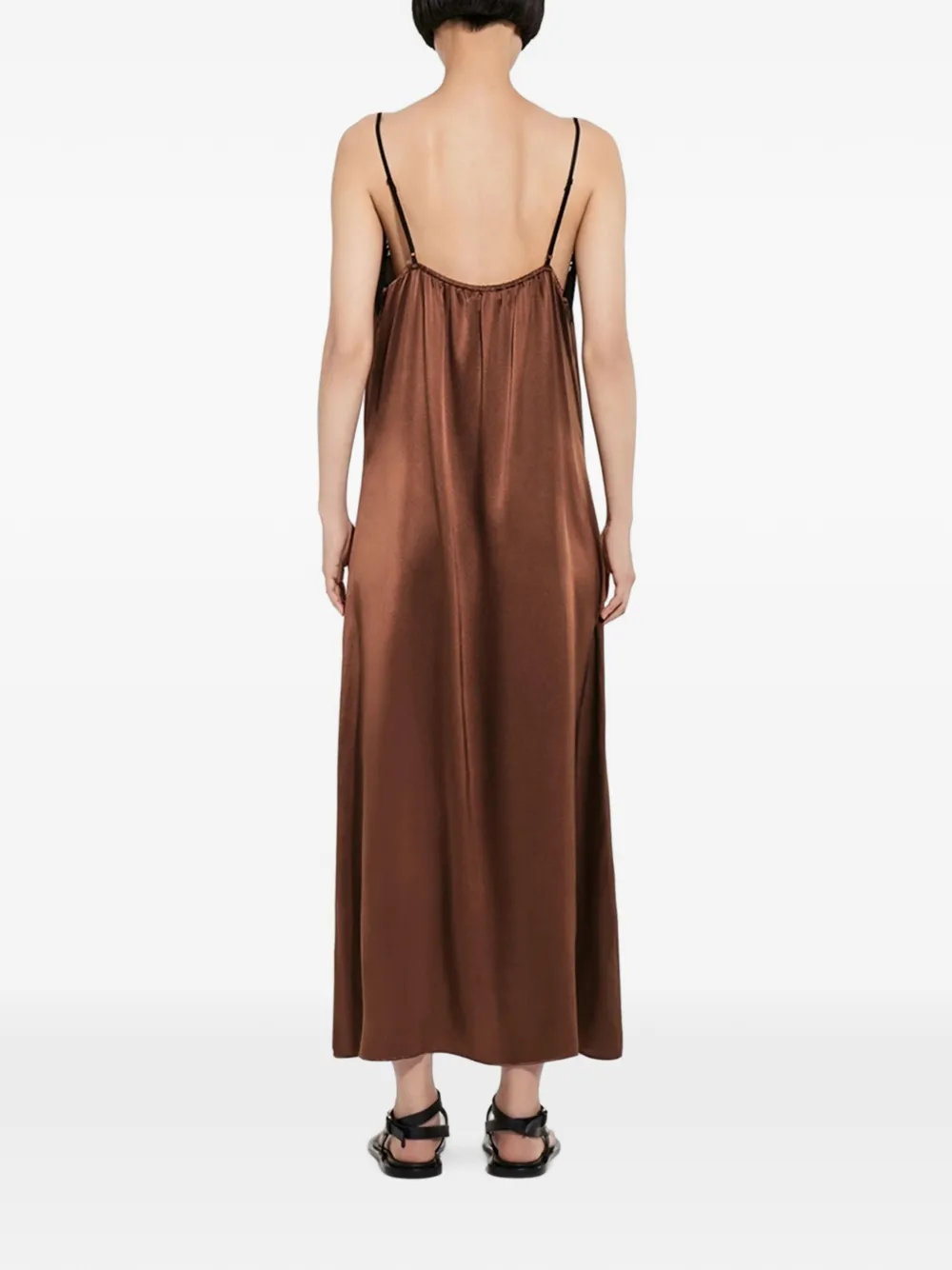 Co Lace-trim Spaghetti-strap Maxi Dress in Brown, view 4