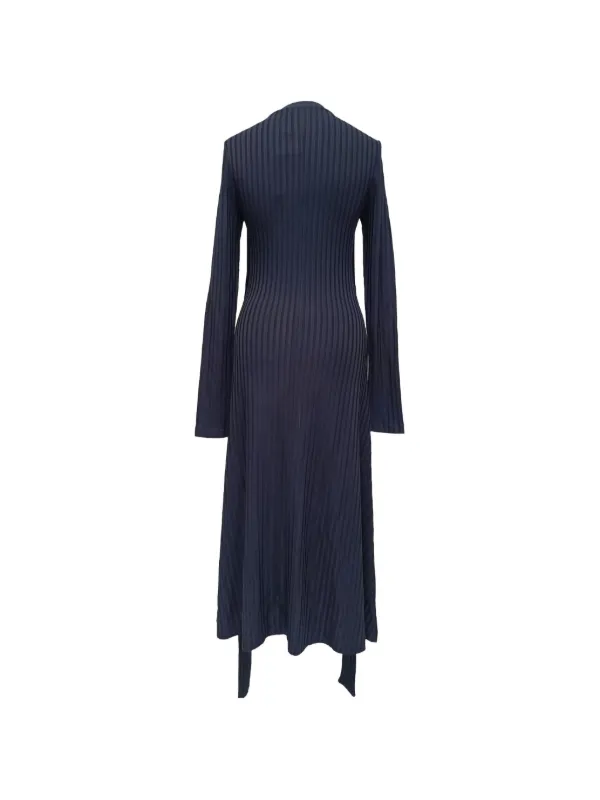 Altuzarra Women's Preloved Masika Jersey Midi Dress in Navy Blue Viscose