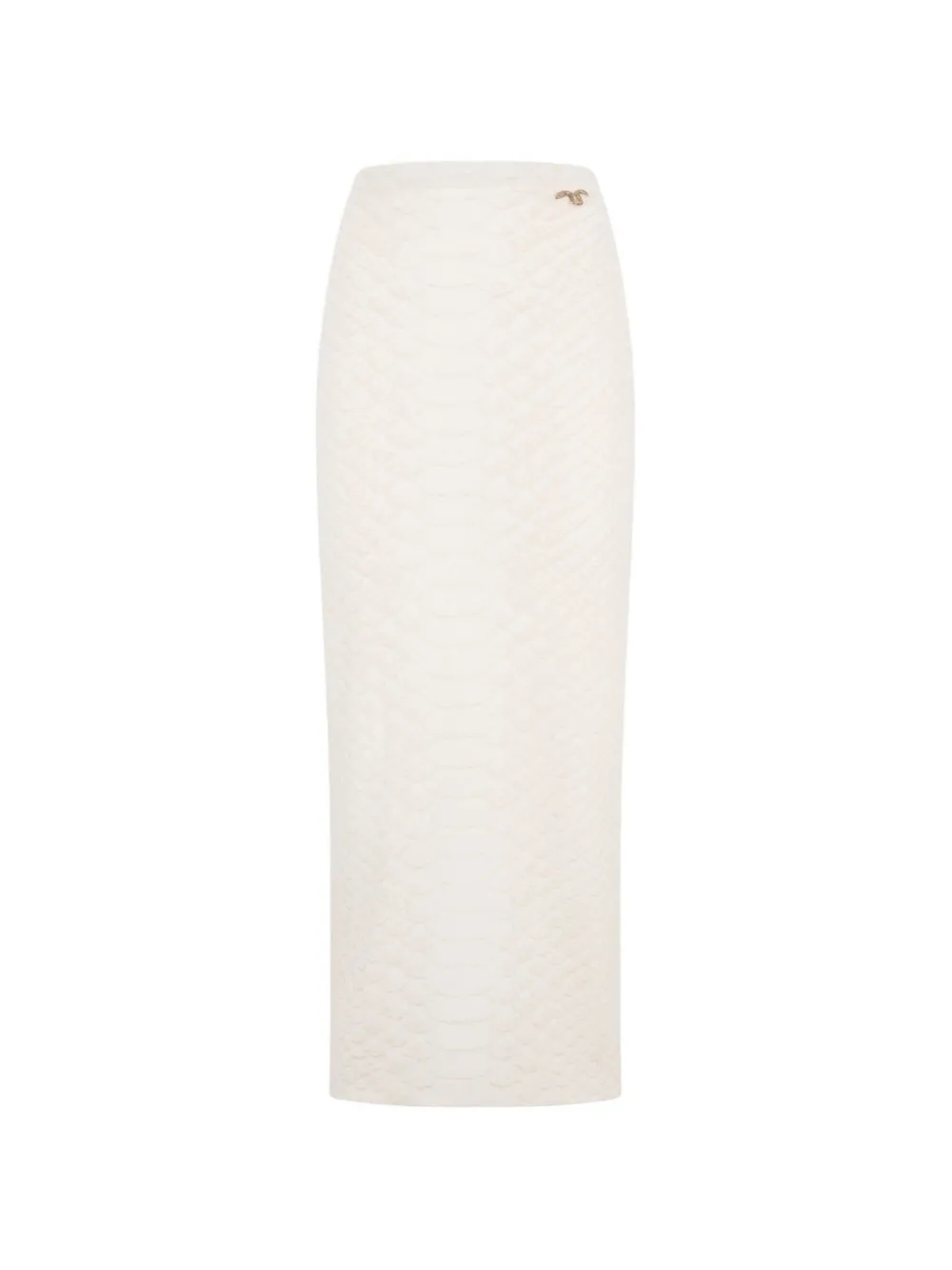 Roberto Cavalli jupe longue froncée à effet cuir de serpent - Blanc Roberto Cavalli jupe longue froncée à effet cuir de serpent - Blanc