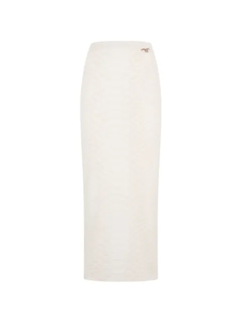 Roberto Cavalli snake-effect ruched maxi skirt