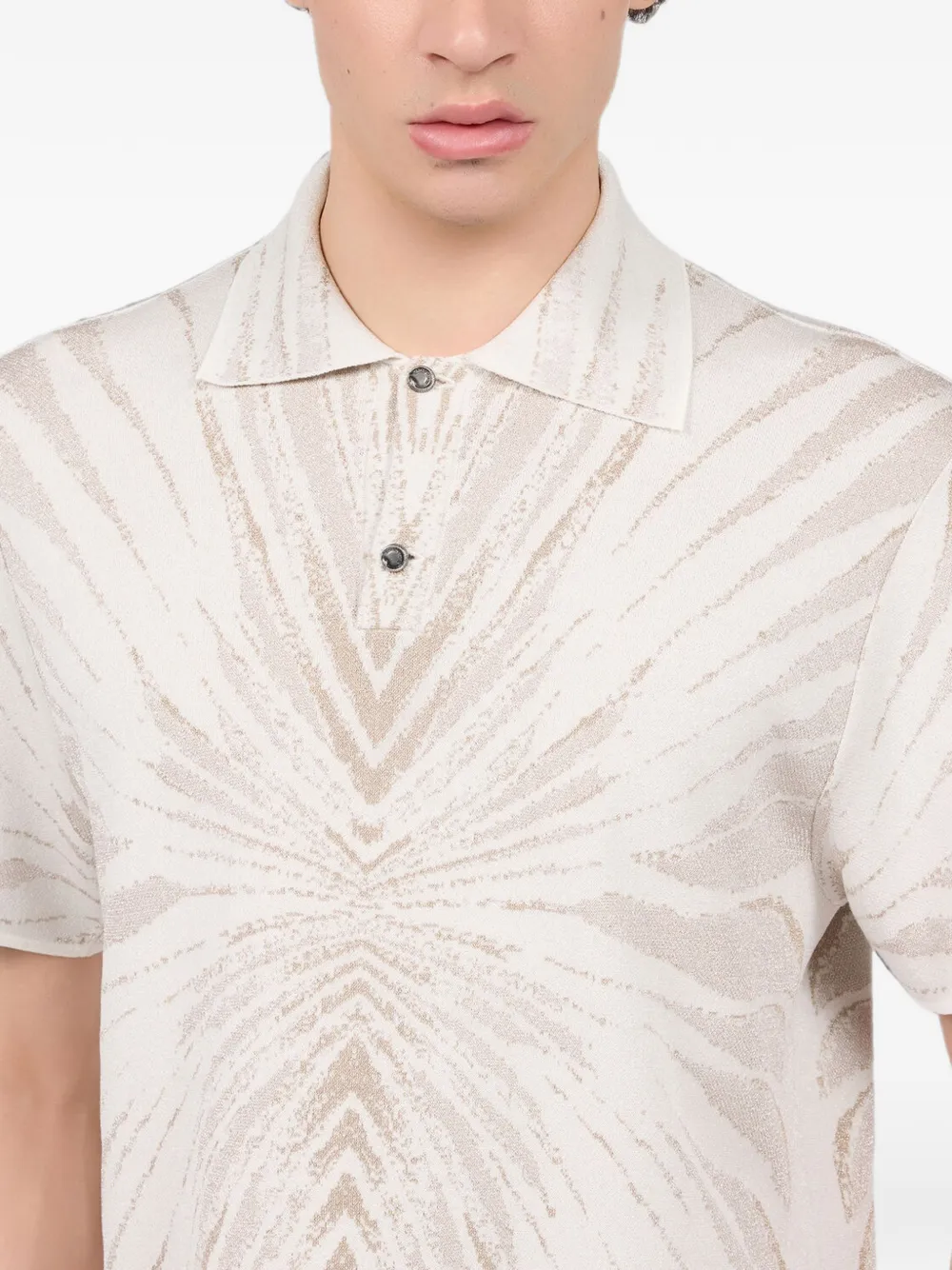 Roberto Cavalli ray-print polo shirt Beige