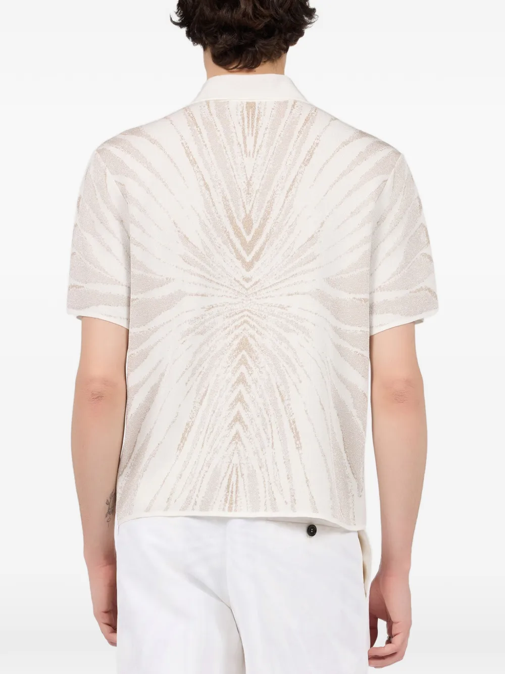 Roberto Cavalli ray-print polo shirt Beige