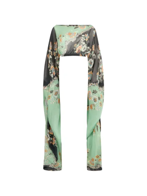 Roberto Cavalli floral-print cropped top