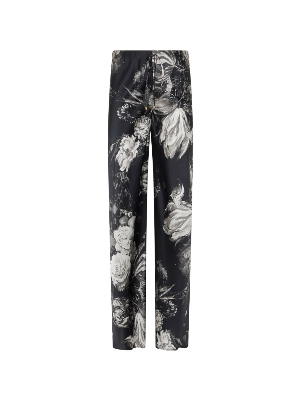 Roberto Cavalli Palazzohose mit Blumenprint - Schwarz