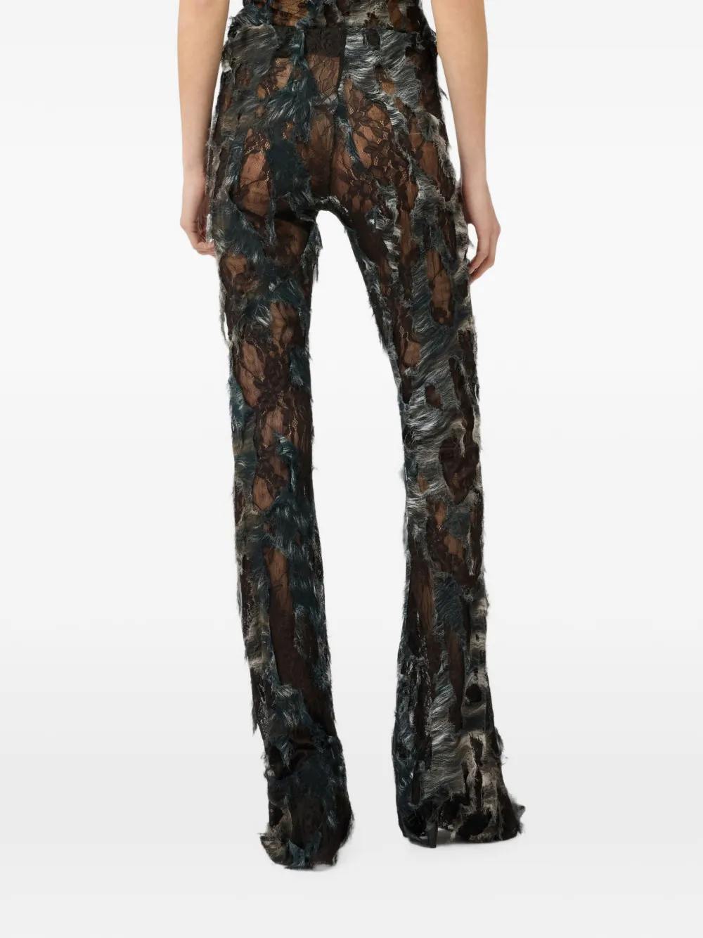 Roberto Cavalli Flared jeans met gerafeld effect Zwart