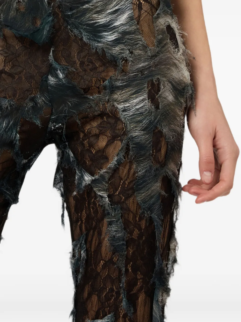 Roberto Cavalli Flared jeans met gerafeld effect Zwart