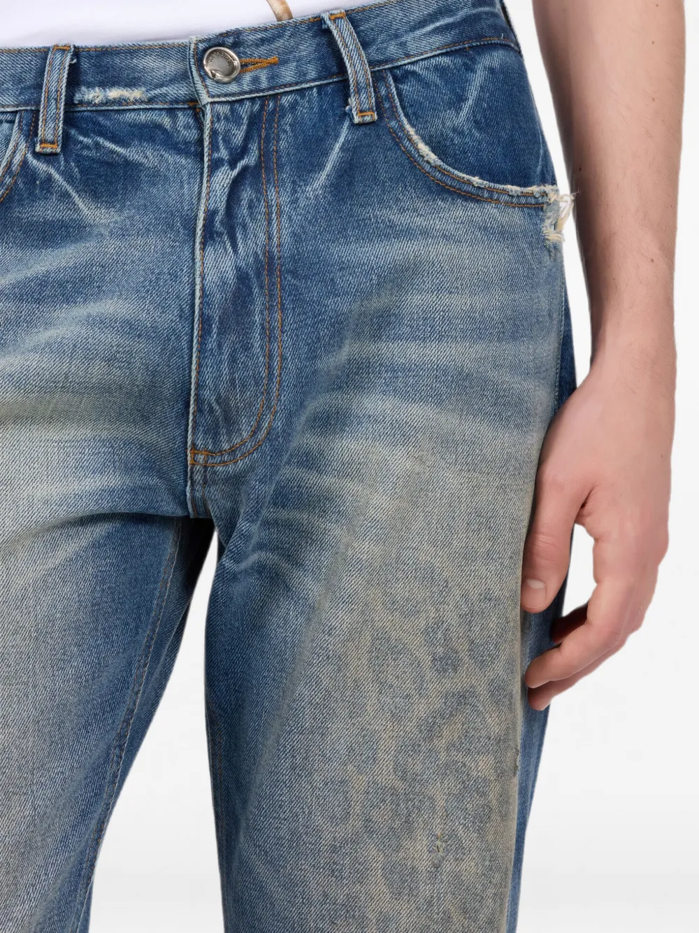 Roberto Cavalli Gewatteerde jeans met luipaardprint Blauw