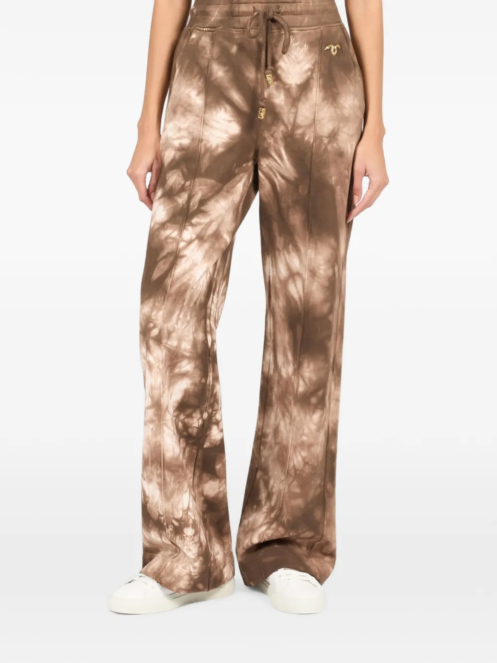 Roberto Cavalli Trainingsbroek met tie-dye print Bruin
