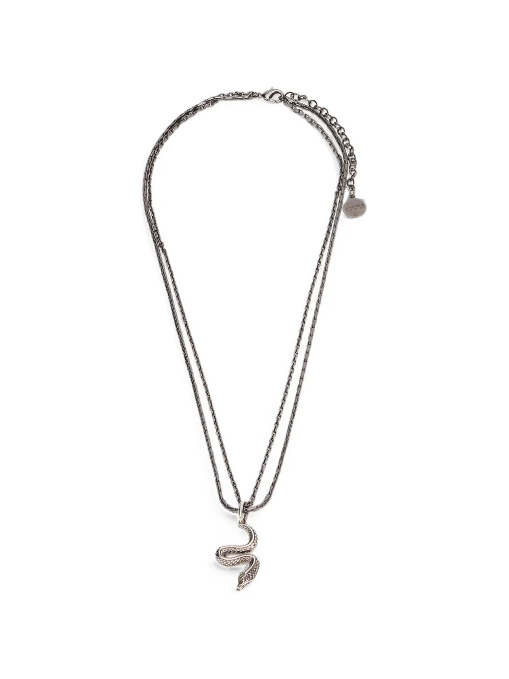 Roberto Cavalli snake-pendant necklace - Silver